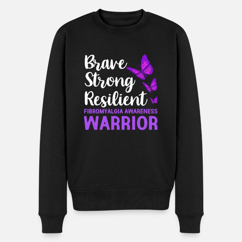 Fibromyalgie Fibro - Männer Premium Bio Pullover - Schwarz