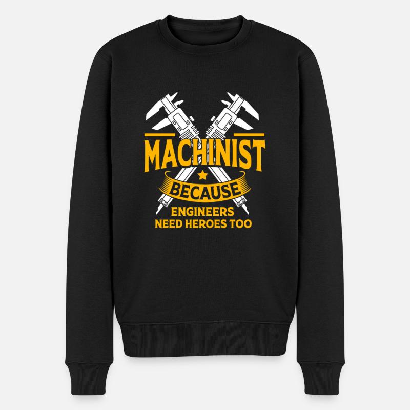 CNC Schlosser Maschinenbau Mechaniker - Männer Premium Bio Pullover - Schwarz