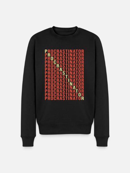 lazy procrastination lazy laziness - Men's Premium Organic Jumper - black