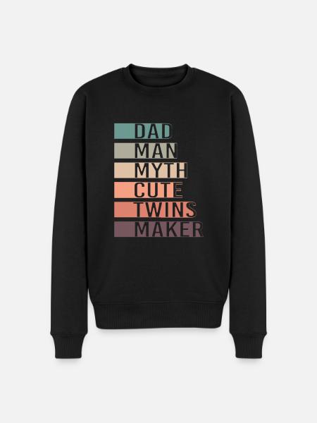 twin dad twins father - Men's Premium Organic Jumper - black