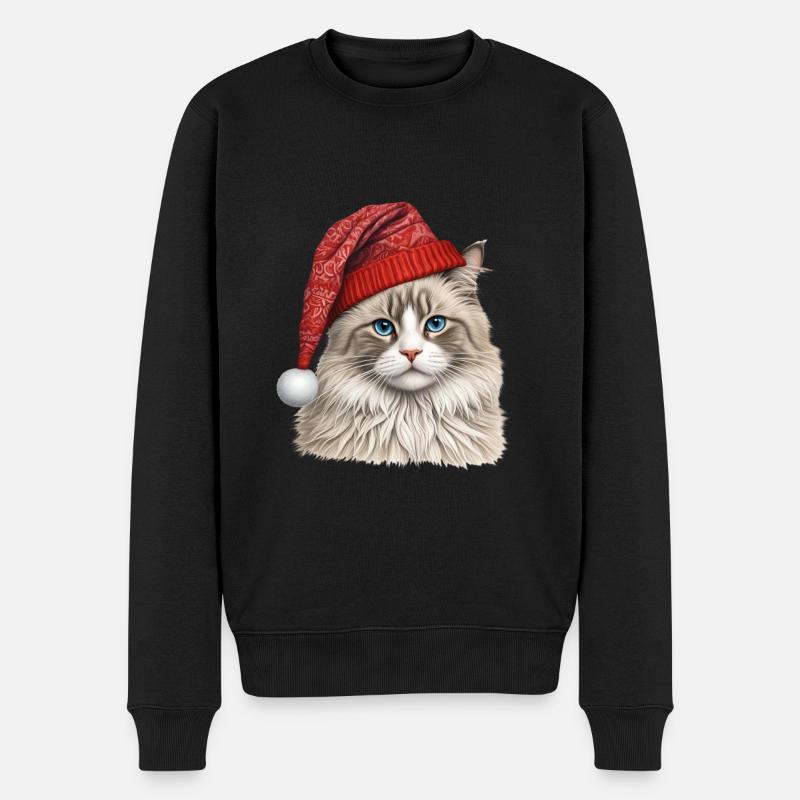 Chat ragdoll de Noël - Pull Premium bio Homme - noir