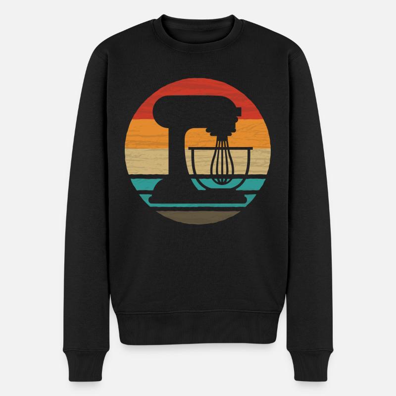 Backen Retro Style Vintage - Männer Premium Bio Pullover - Schwarz