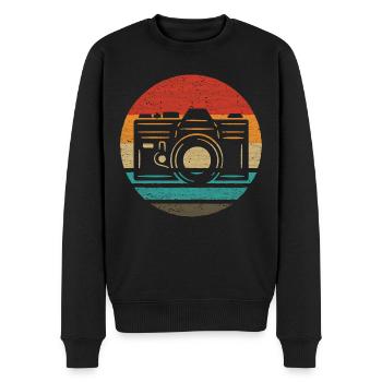 Caméra Retro Style Vintage - Pull Premium bio Homme - noir - Devant - Nico (187cm)