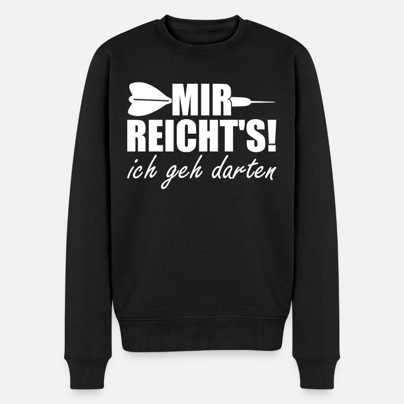 Dartspieler - Ich geh darten - Männer Premium Bio Pullover - Schwarz