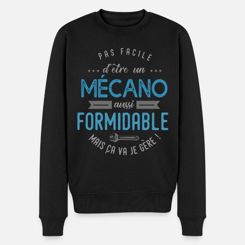 mécanisien mécano formidable - Pull Premium bio Homme - noir