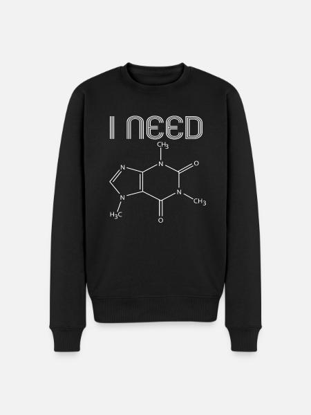 I NEED CAFFEINE - Men's Premium Organic Jumper - black
