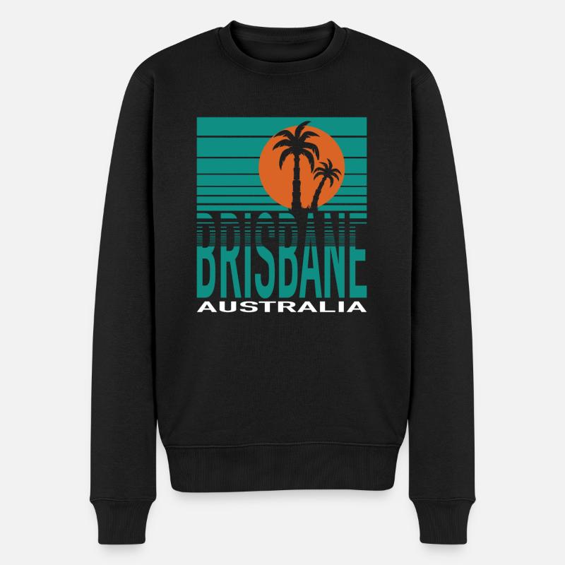 BRISBANE - Männer Premium Bio Pullover - Schwarz
