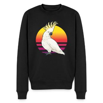 Kakadu im Sonnenaufgang - Männer Premium Bio Pullover - Schwarz - Vorne - Nico (187cm)