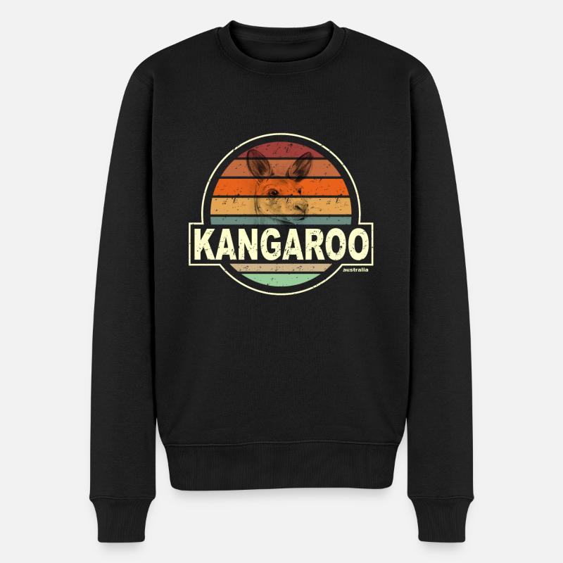 KANGAROO australia - Männer Premium Bio Pullover - Schwarz