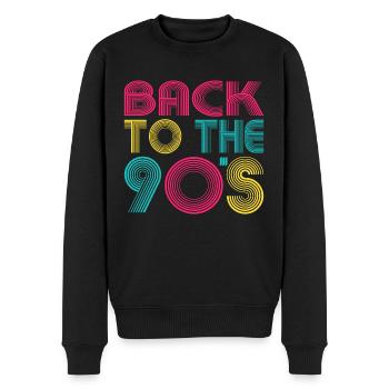 RETOUR AUX ANNÉES 90 - Pull Premium bio Homme - noir - Devant - Nico (187cm)