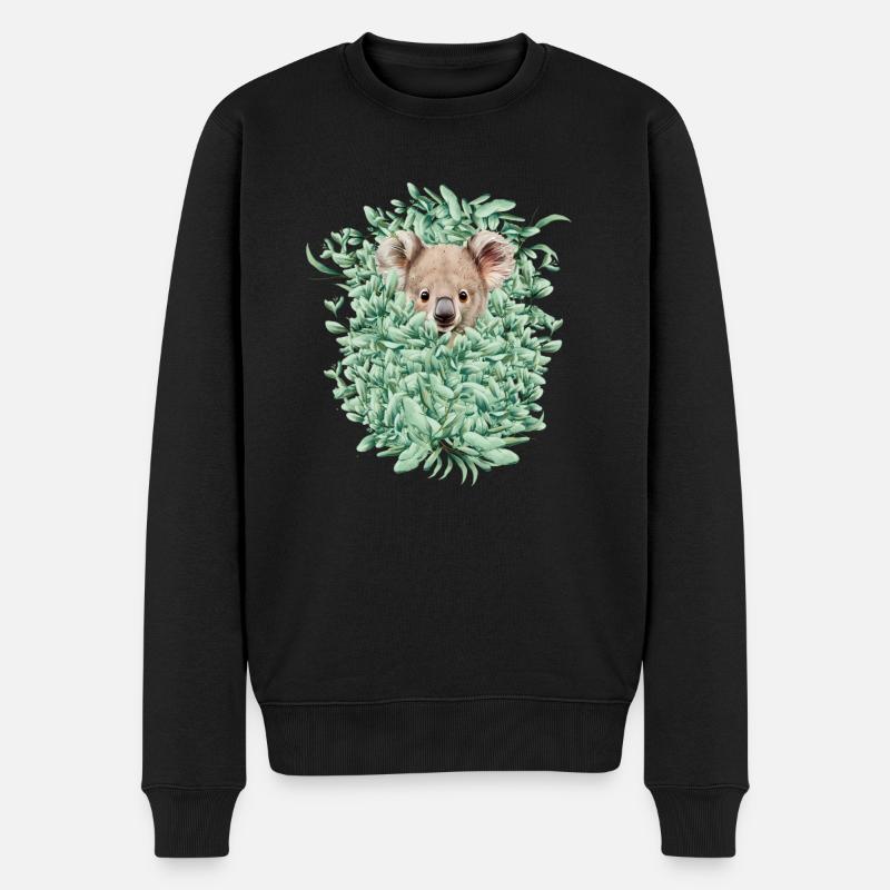 Koala Bear in Eukalyptuswald - Männer Premium Bio Pullover - Schwarz