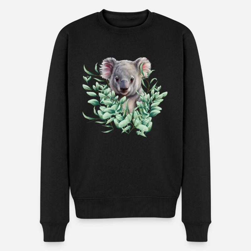 Koala Bear - Men's Premium Organic Jumper - black