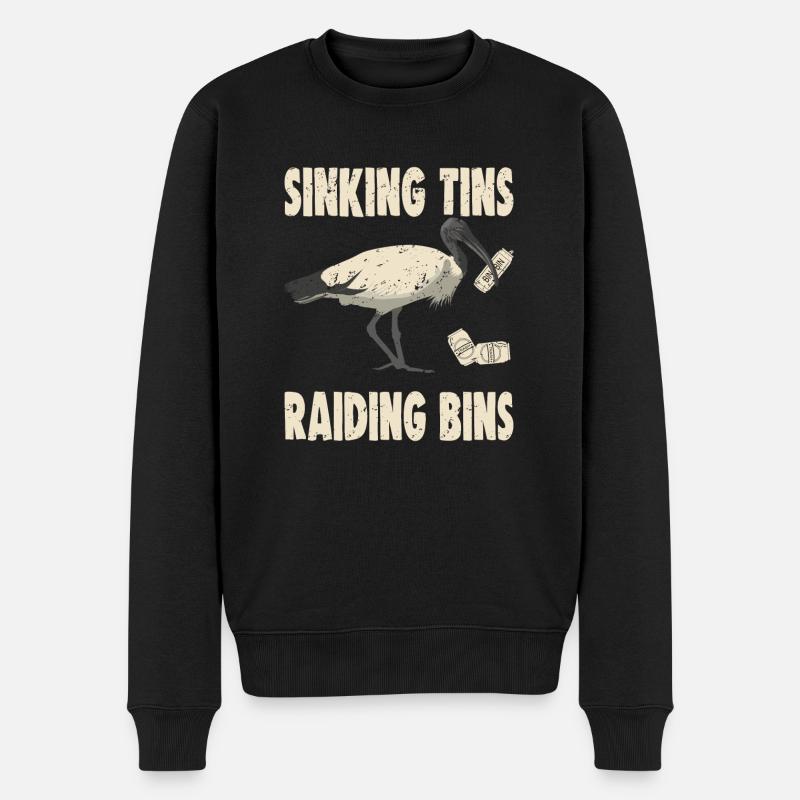 SINKING TINS RAIDING BINS - Men's Premium Organic Jumper - black