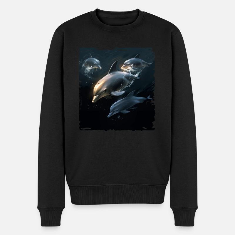 Delfinbeobachtung - Männer Premium Bio Pullover - Schwarz