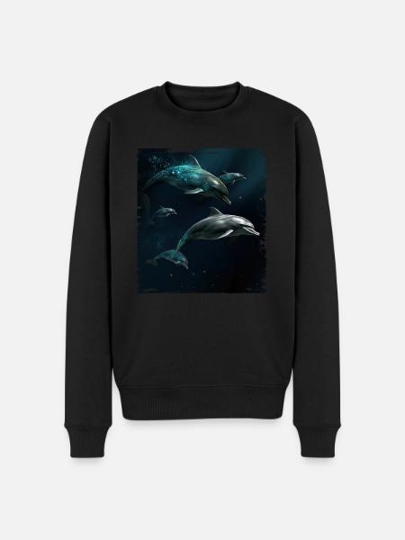 Dolphins playing - Men's Premium Organic Jumper - black