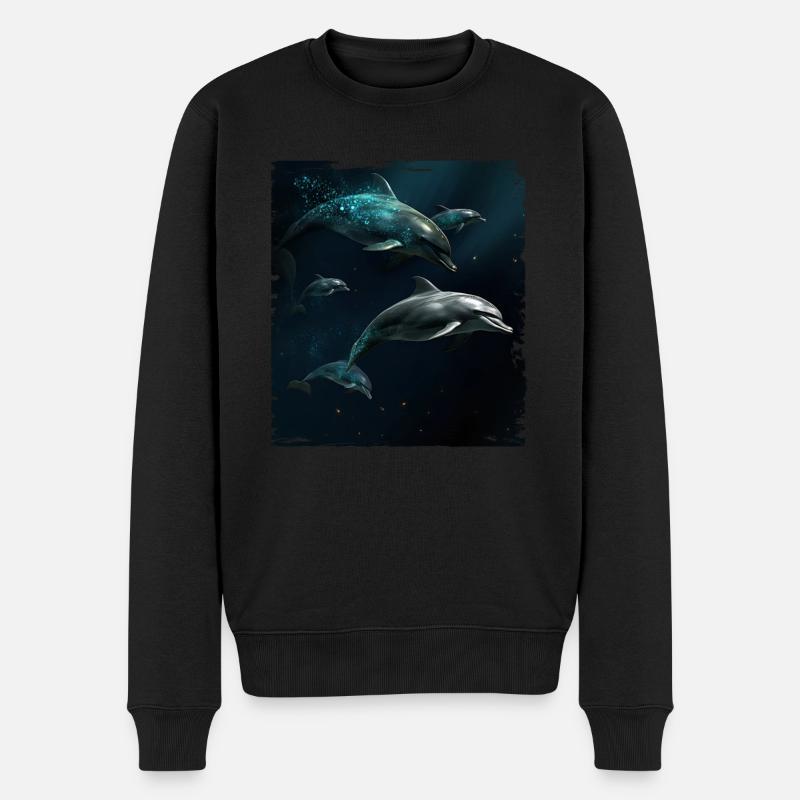 Dolphins playing - Men's Premium Organic Jumper - black