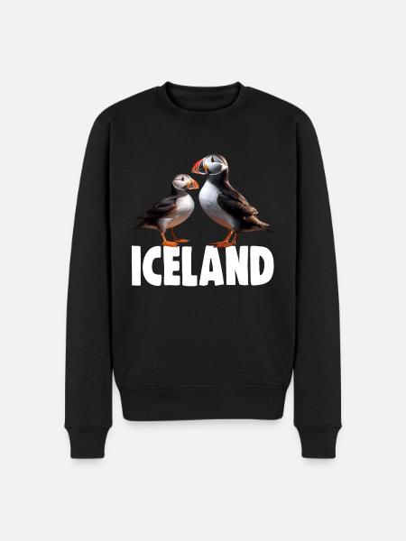 ISLAND PUFFINS - Men's Premium Organic Jumper - black