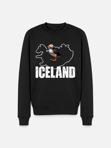 PUFFIN IN ICELAND - Men's Premium Organic Jumper - black