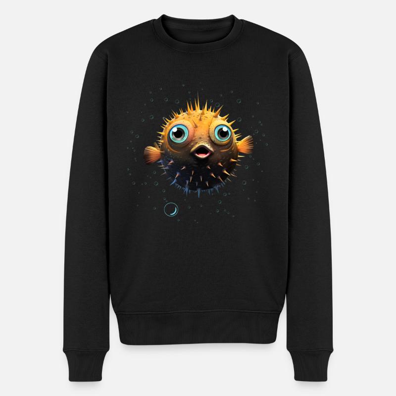 Puffer Fish - Männer Premium Bio Pullover - Schwarz