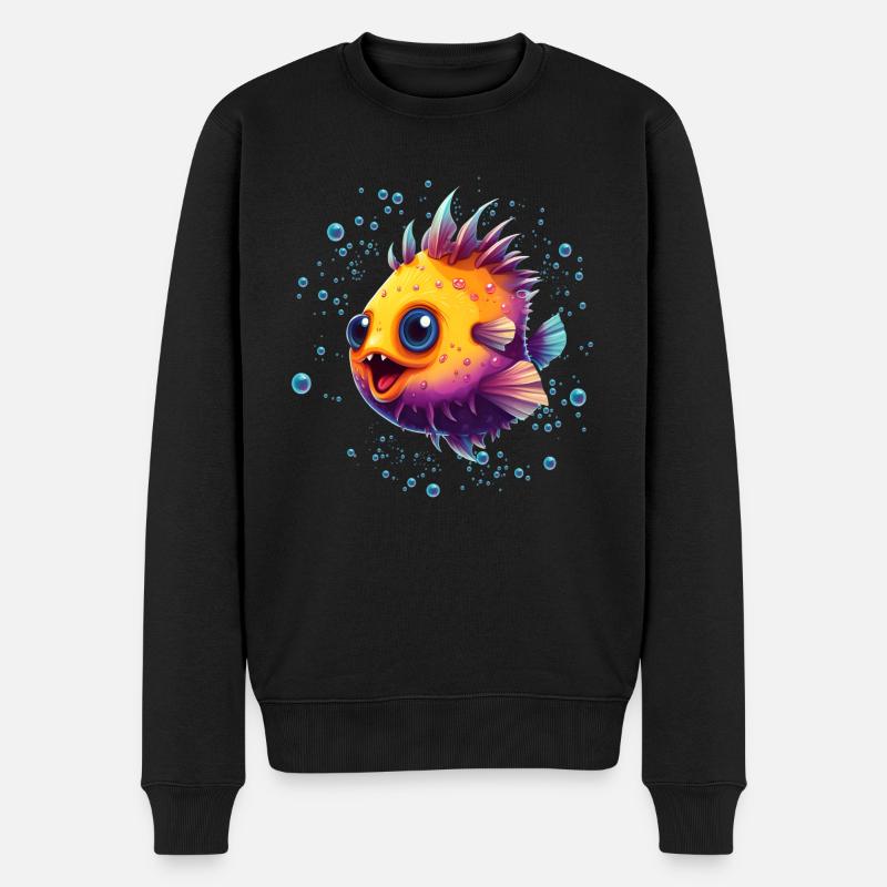 Puffer Fish - Männer Premium Bio Pullover - Schwarz
