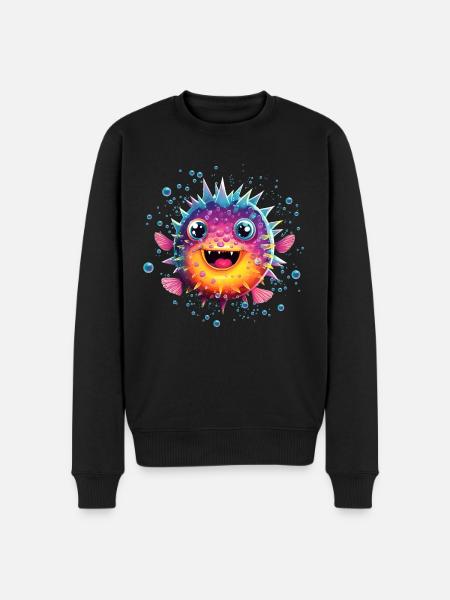 Puffer Fish - Men's Premium Organic Jumper - black