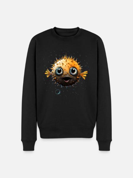 Poisson-globe - Pull Premium bio Homme - noir