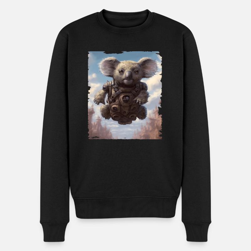 Koala Ours - Pull Premium bio Homme - noir