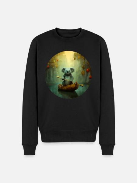 Koala in Venice - Men's Premium Organic Jumper - black