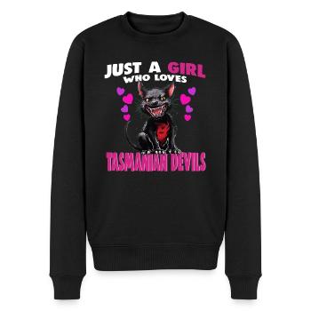 Just a Girl who Loves tasmanian Devils - Men's Premium Organic Jumper - black - Front - Nico (187cm)