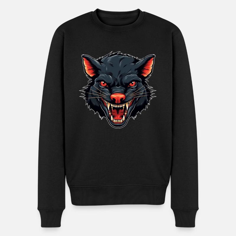 lachender tasmanischer Teufel - Männer Premium Bio Pullover - Schwarz