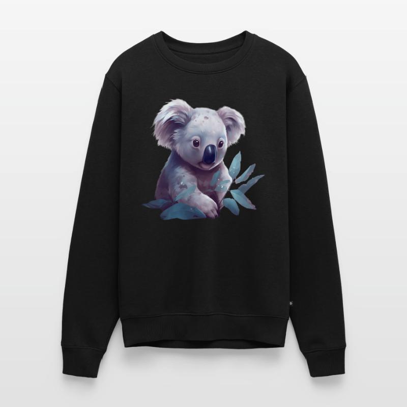 Cute koala with eucalyptus leaf Men's Premium Organic Jumper