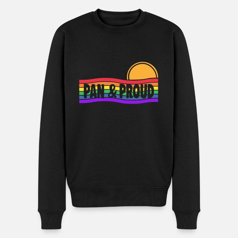 PAN & PROUD - Männer Premium Bio Pullover - Schwarz