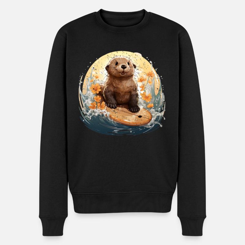 Loutre de surf - Pull Premium bio Homme - noir