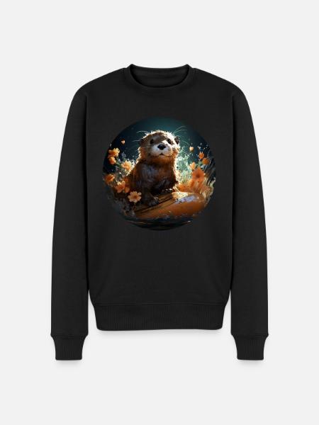 Surfboard Sea Otter - Men's Premium Organic Jumper - black