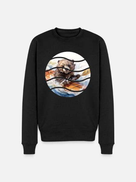 Canoe Sea Otter - Men's Premium Organic Jumper - black
