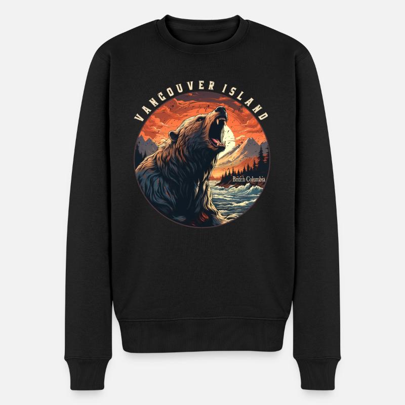 VANCOUVER ISLAND - Männer Premium Bio Pullover - Schwarz