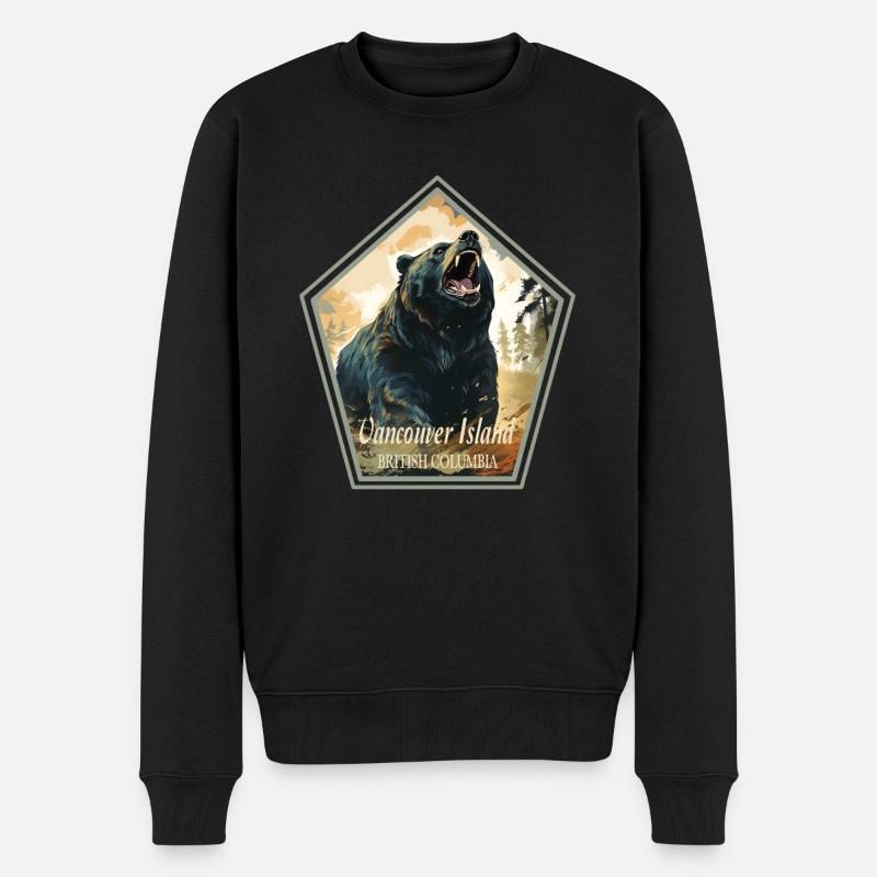 VANCOUVER ISLAND - Männer Premium Bio Pullover - Schwarz