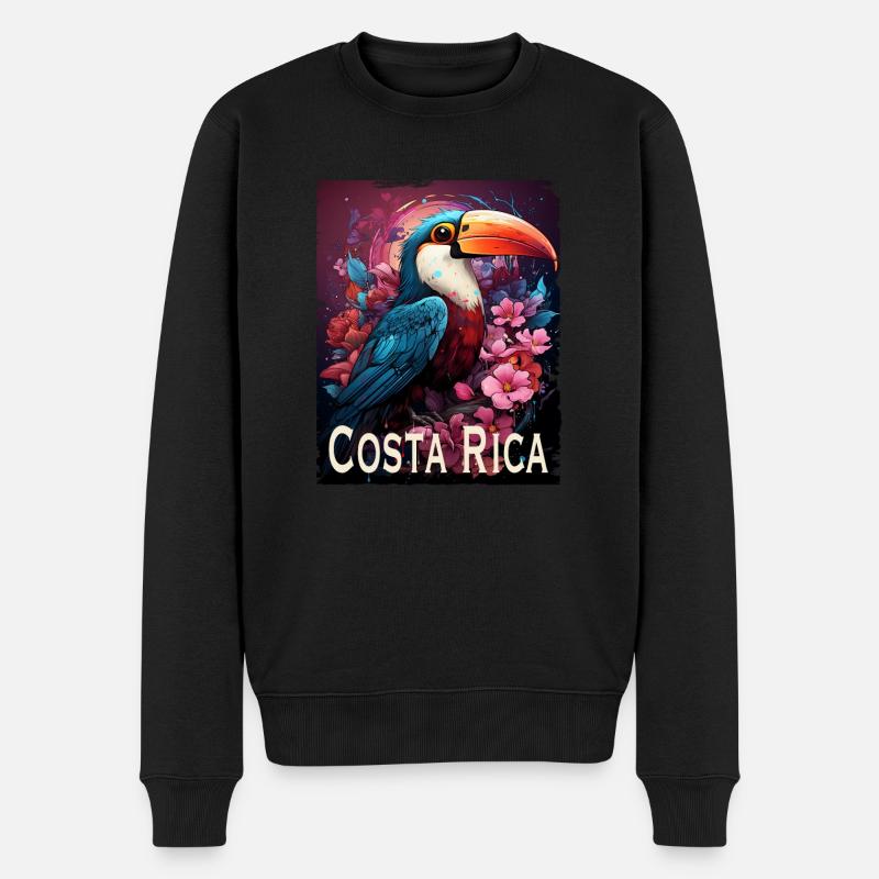 Costa Rica - Männer Premium Bio Pullover - Schwarz