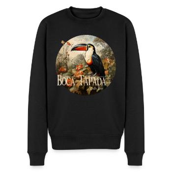Boca Tapada Costa Rica Toucan retro style - Men's Premium Organic Jumper - black - Front - Nico (187cm)
