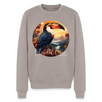 Isla del Cano, Costa Rica, Toucan - Men's Premium Organic Jumper - taupe - Front - Nico (187cm)