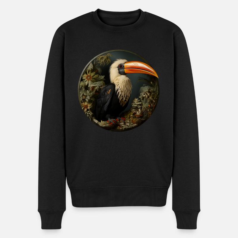 Utopian bird - Männer Premium Bio Pullover - Schwarz
