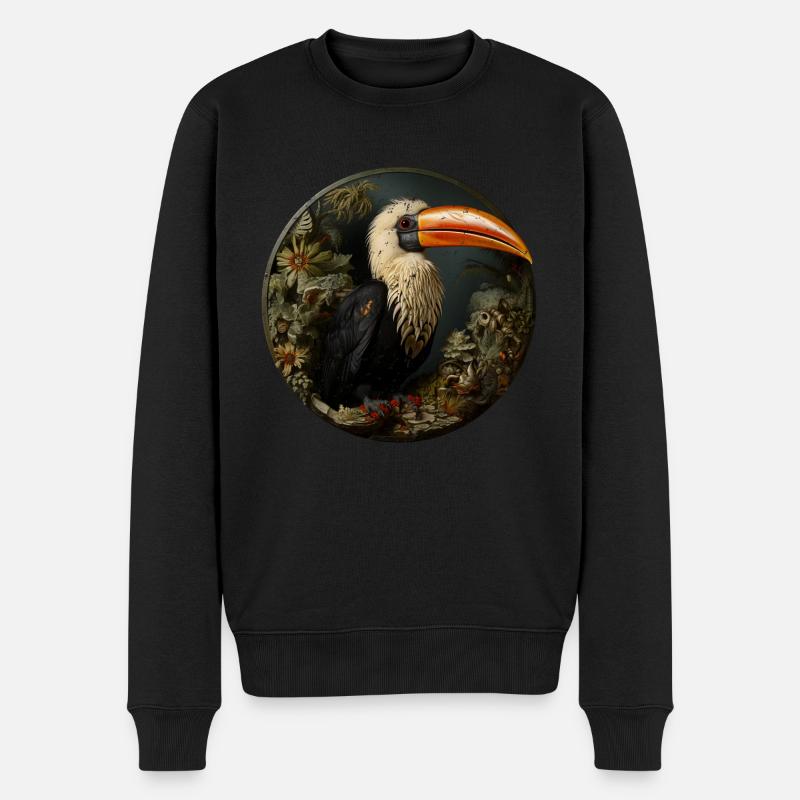 Style rétro d’oiseau utopique - Pull Premium bio Homme - noir