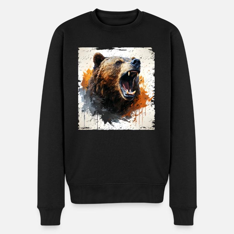 Style Grizzly rétro - Pull Premium bio Homme - noir