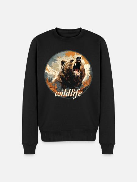 Wildlife Retro Style - Men's Premium Organic Jumper - black