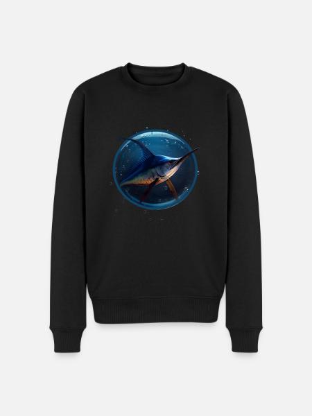 Marlin in blue Water - Men's Premium Organic Jumper - black
