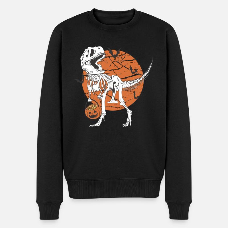 Halloween T-Rex Dinosaure - Pull Premium bio Homme - noir
