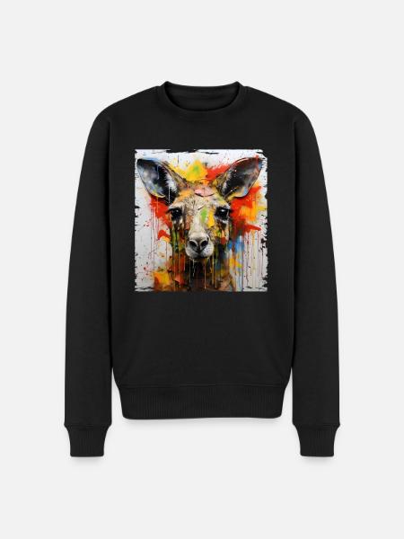 Kangaroo Graffiti - Männer Premium Bio Pullover - Schwarz