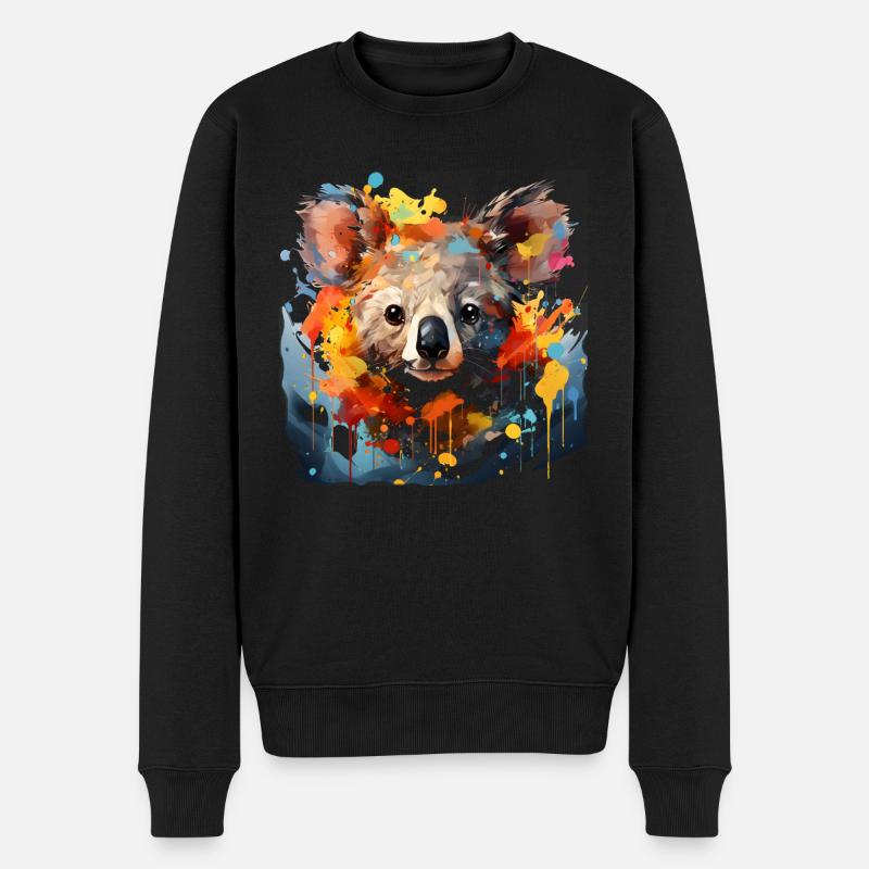 Koala Graffiti Bear - Männer Premium Bio Pullover - Schwarz
