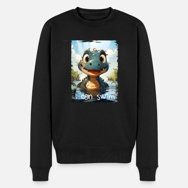 I can swim - Männer Premium Bio Pullover - Schwarz