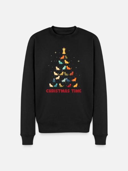 Joyeux Noël Chat Arbre - Pull Premium bio Homme - noir